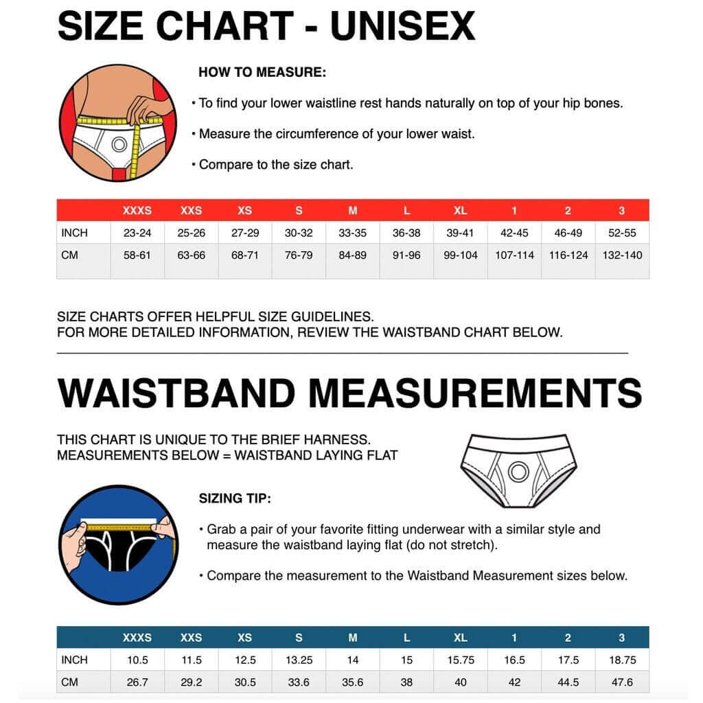 TRUHK Brief Harness Size Chart