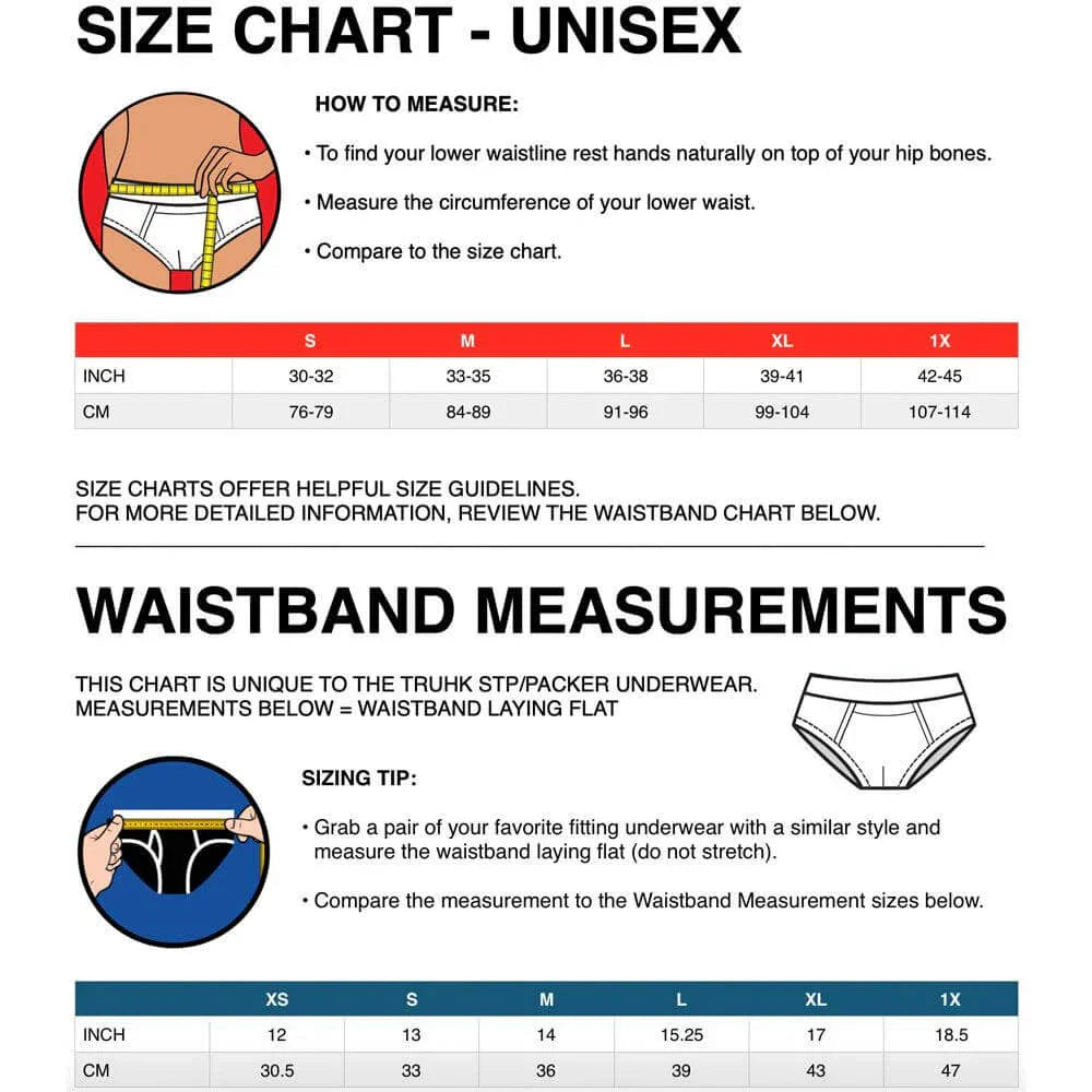 TRUHK Brief Size Chart